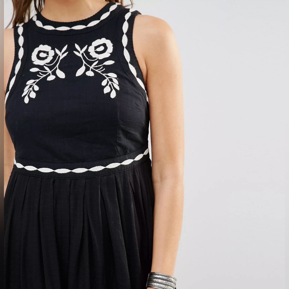 FREE PEOPLE | Birds of a Feather Black Embroidered Dress | 12 - Picture 4 of 11